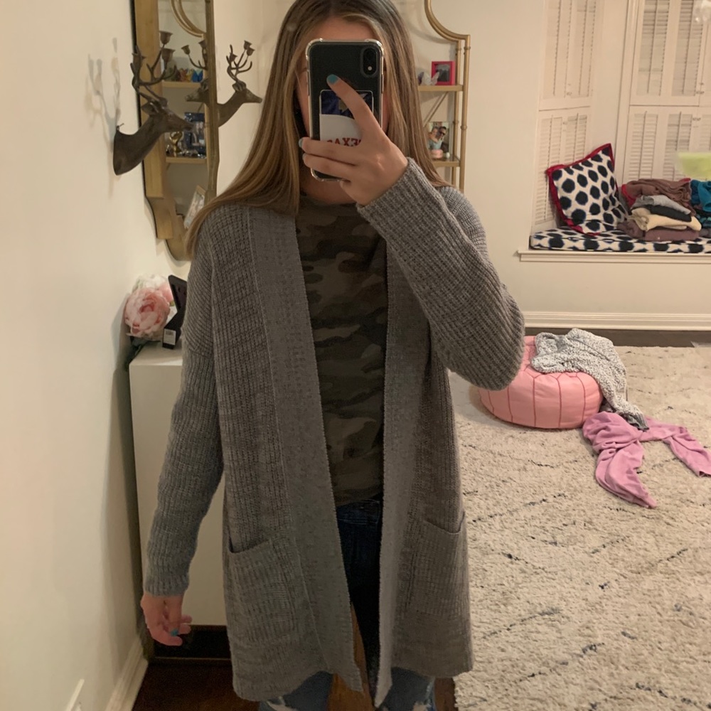 Gray No Comment cardigan